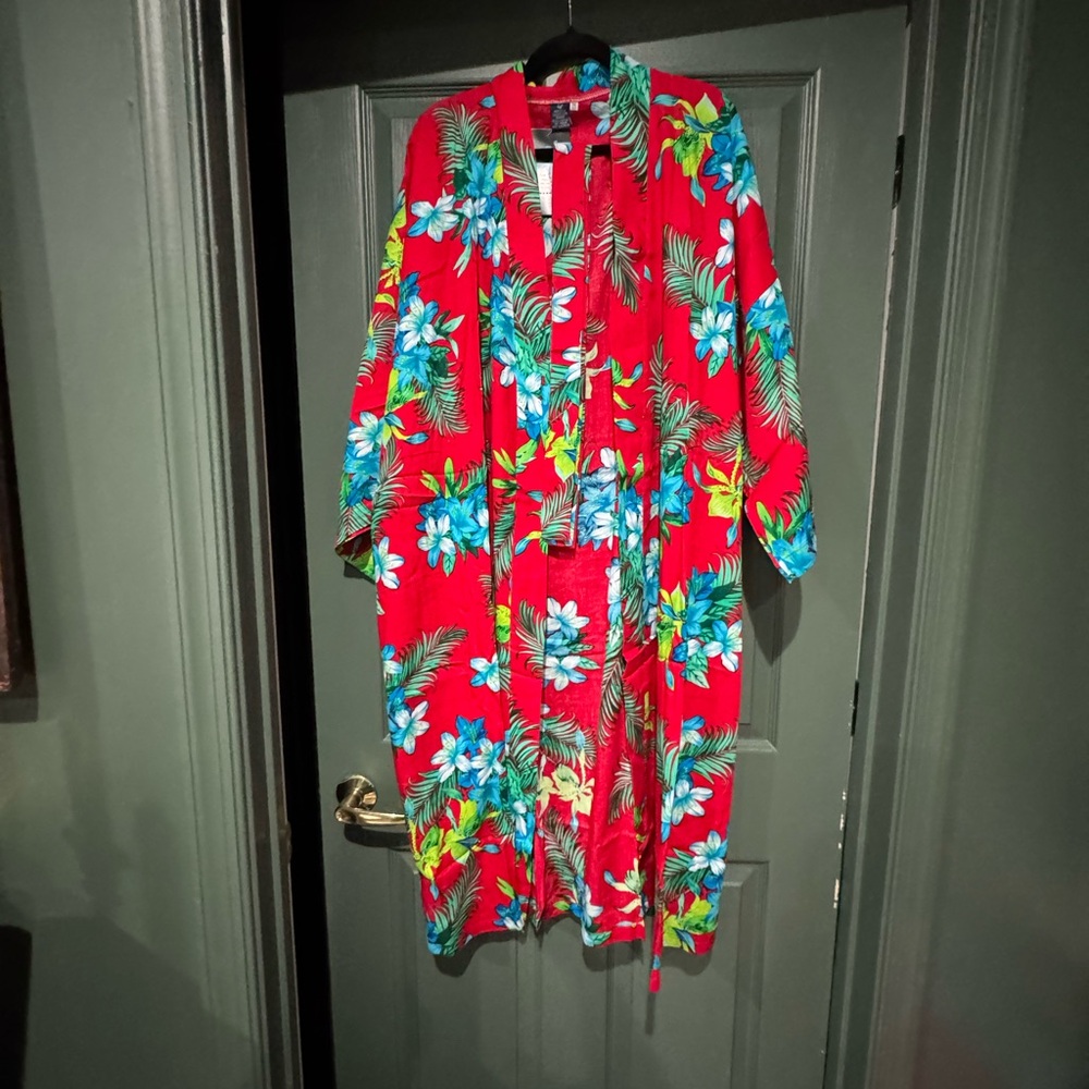 Vibrant Floral Kimono Robe